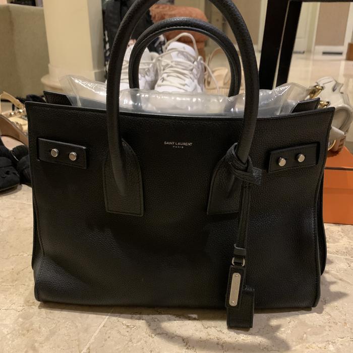 YSL Saint Laurent Sac De Jour Grain Black Leather
