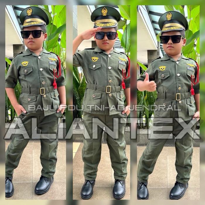 BARU!! BAJU PDU TNI AD SABUK TANGAN PENDEK / KOSTUM ANAK/BAJU PROFESI ANAK