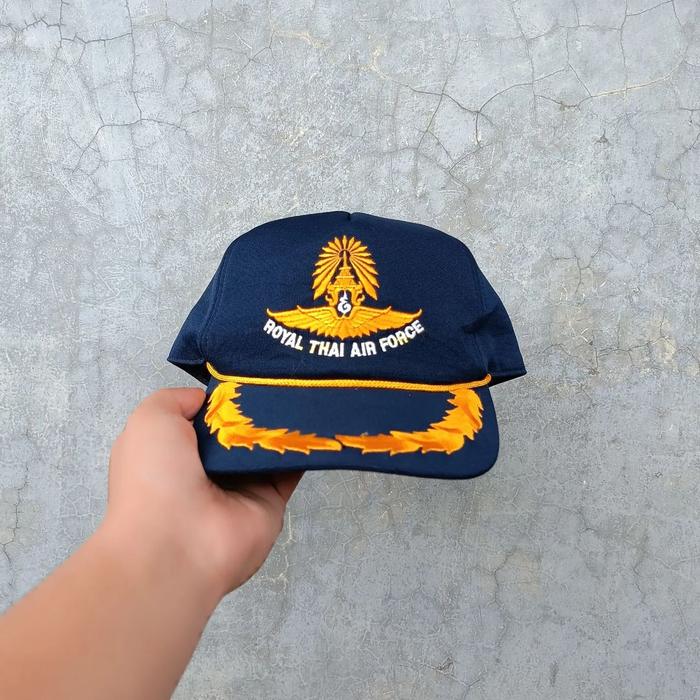 Topi Vintage Rope Hat Topi Rope Hat Topi Tali Kapal Royal Thai Air Force Original