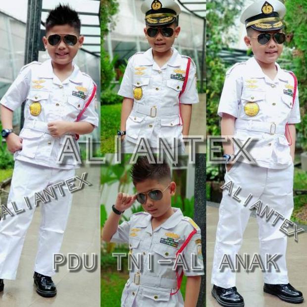READY!! PDU TNI-AL (SABUK) TANGAN PENDEK /BAJU PROFESI ANAK/ KOSTUM ANAK/BAJU KARNAVAL ANAK