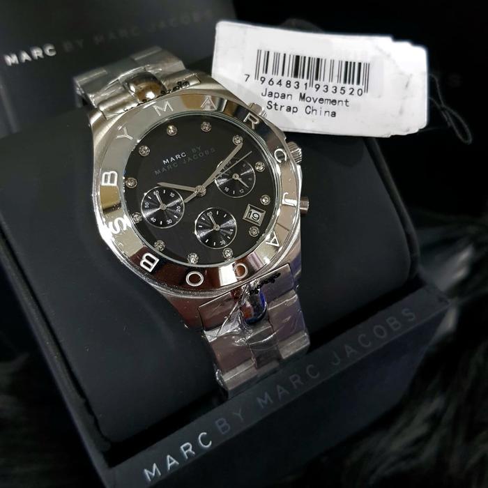 Jam Tangan Wanita MJ Bl*de MBM3100 Chronograph Black Dial Silver Steel