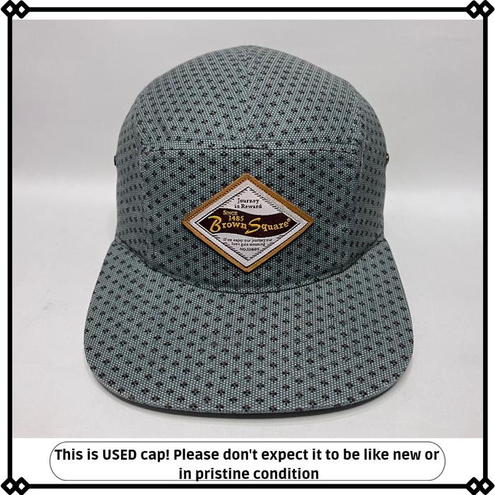 topi 5panel casual original second brown square