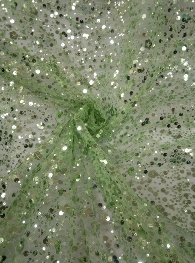 Kain Sequin Swarovski Payet Premium Bahan Gaun Kebaya Mewah Meteran