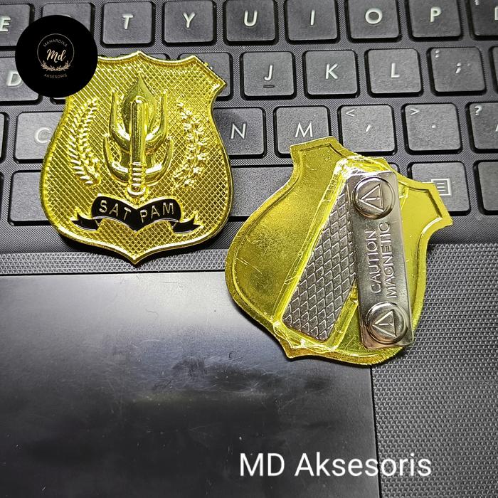 Pin Satpam Magnet Pin Kewenangan Satpam Emas Pin Satpam Security Gold