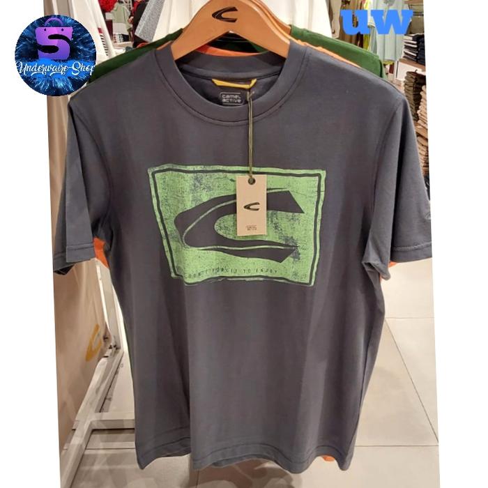kaos pria camel active bahan katun 100% Original. abu "