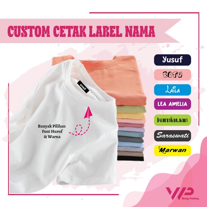 CUSTOM LABEL NAMA BAJU SERAGAM SEKOLAH STIKER SABLON SETRIKA