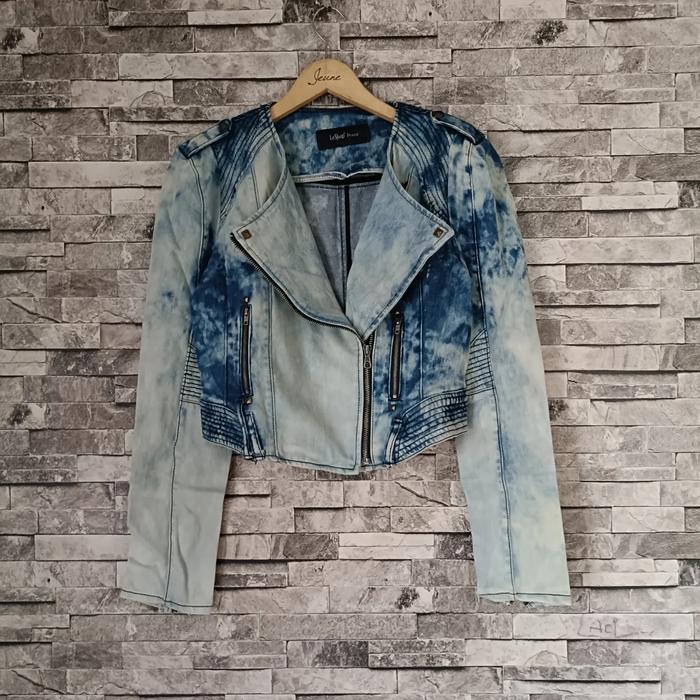 ( size L ) jaket jeans le shop ramones denim jacket