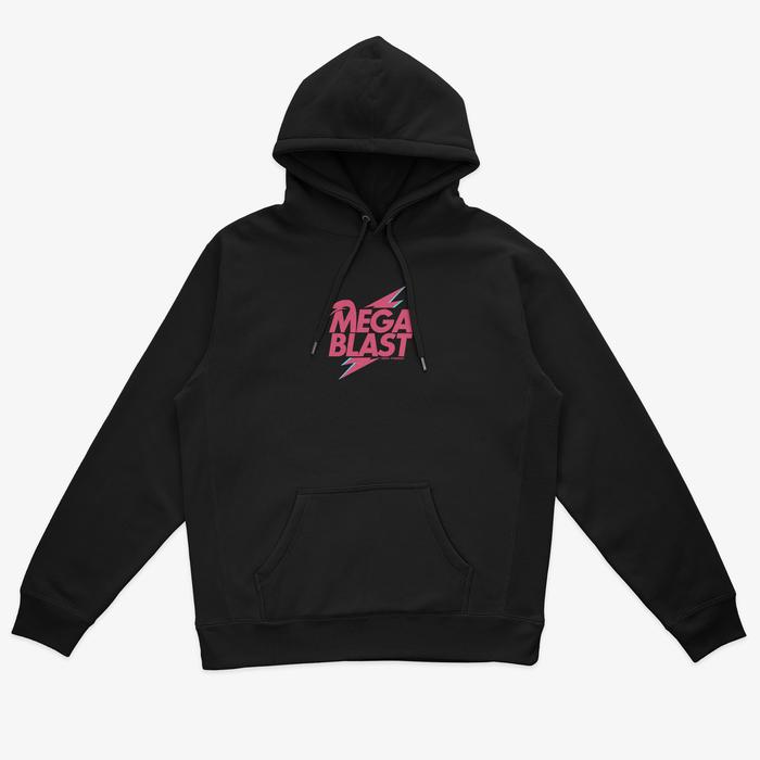 MEGABLAST - ZIGGY STARDUST HOODIE PULLOVER FLEECE 280GSM UNISEX BLACK HITAM
