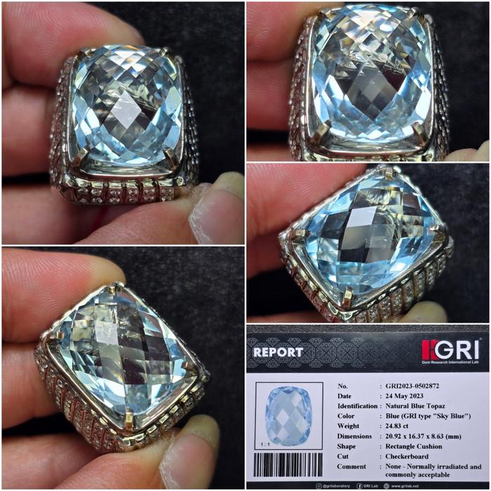 Natural Sky Blue Topaz 24.83cts memo GRI