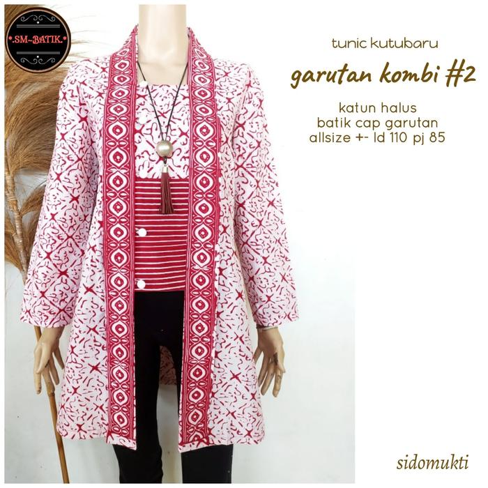 Baju Batik Wanita Modern Kutubaru Blouse Katun Gk Sm -Sm