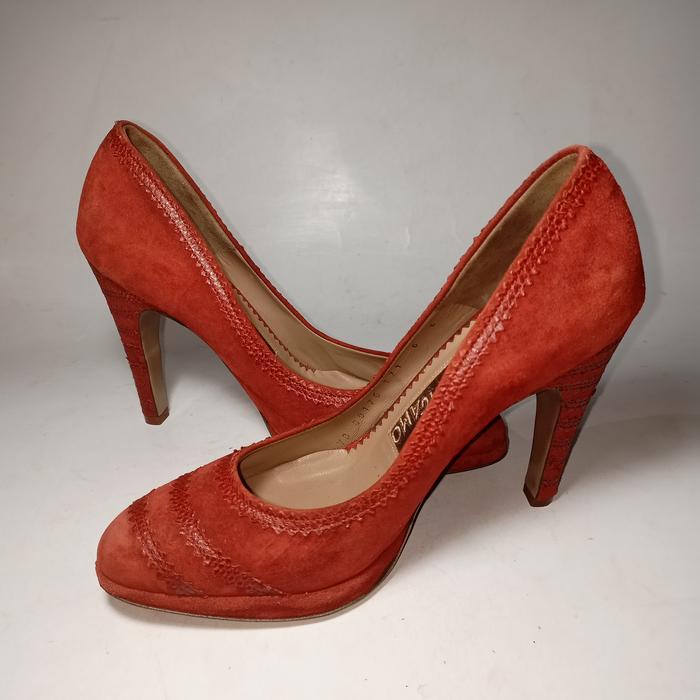 Salvatore Ferragamo original Italian Leather heels women shoes