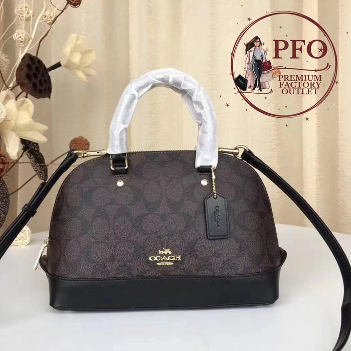 READY STOCK TAS F27583 Mini Sierra Signature Mahogany Hand Bag