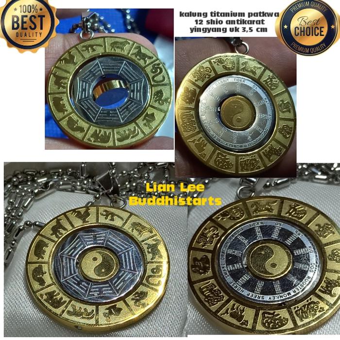 kalung liontin rejeki fengshui pakua ying yang
