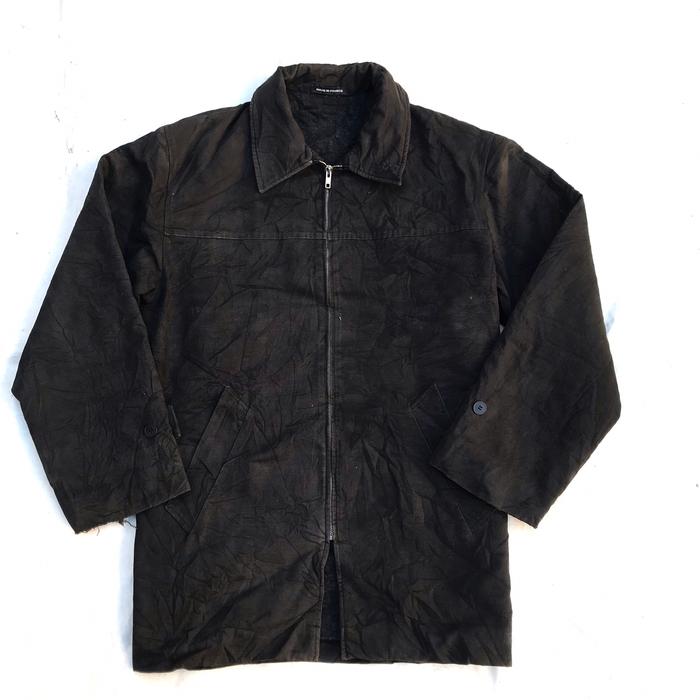 Vintage Agnes B Paris Coach Field Black Jacket suede wool material  Made in France  2 big pocket  An