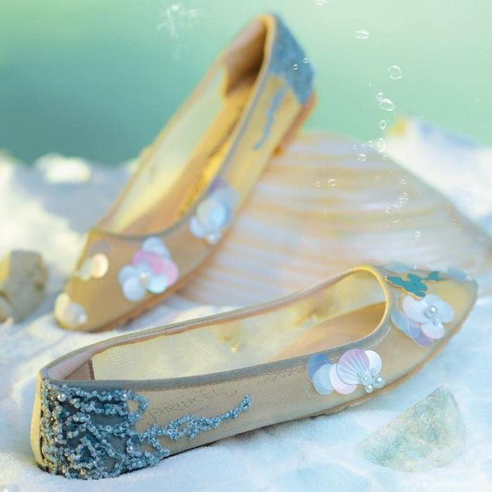 Sepatu Ittaherl X Disney Princess Ariel the little mermaid Under the sea maxi pointy sage size 41