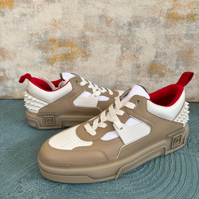 CHRISTIAN LOUBOUTIN ASTROLOUBI SNEAKERS IN BEIGE WHITE