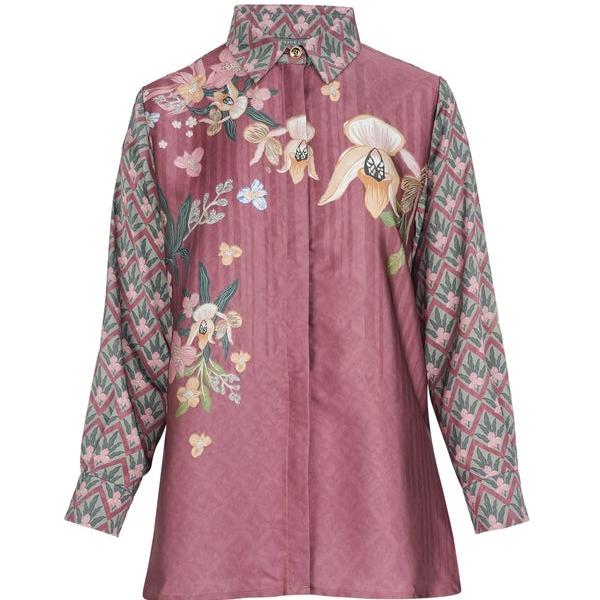 BENANG JARUM Reveria Yoke Shirt Kemeja Wanita - Tea Rose