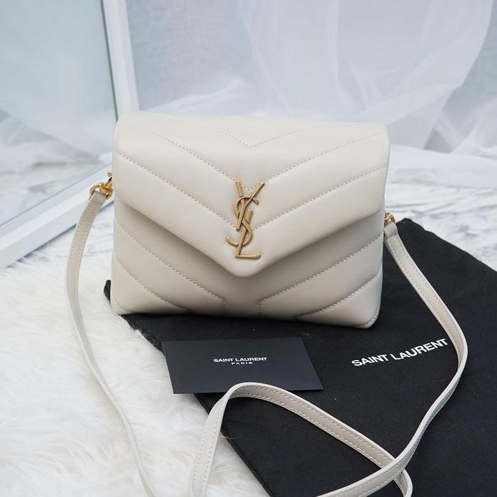 YSL Saint Laurent Toy Loulou Lou Crema Soft Ghw