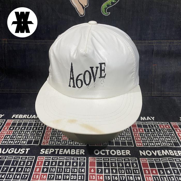 A6ove OG Logo Leather 5 Panel Cap Putih OSFA