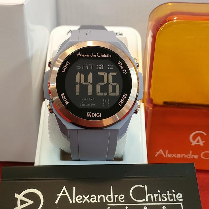 Jam Pria DiGi ORIGINAL Alexandre Christie AC 9342 MH All Solid Stainless Rubber