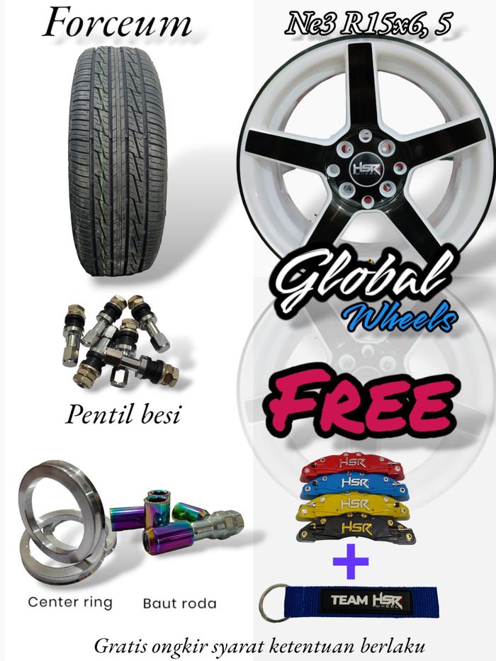Velg mobil xenia ring 15 lebar 65 paket komplit | velg hsr r15 mobil avanza livina kijang