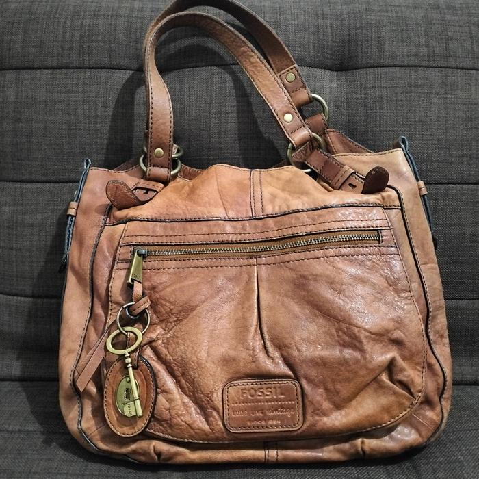 [Link CO tas Fossil] Preloved | Fossil Vintage Tote Bag | (baca deskripsi)