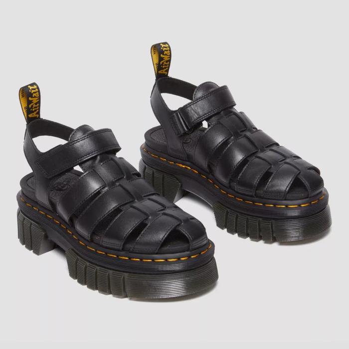 DR. MARTENS RICKI FISHERMAN BLACK NAPPA LUX SANDALS ORIGINAL BNIB