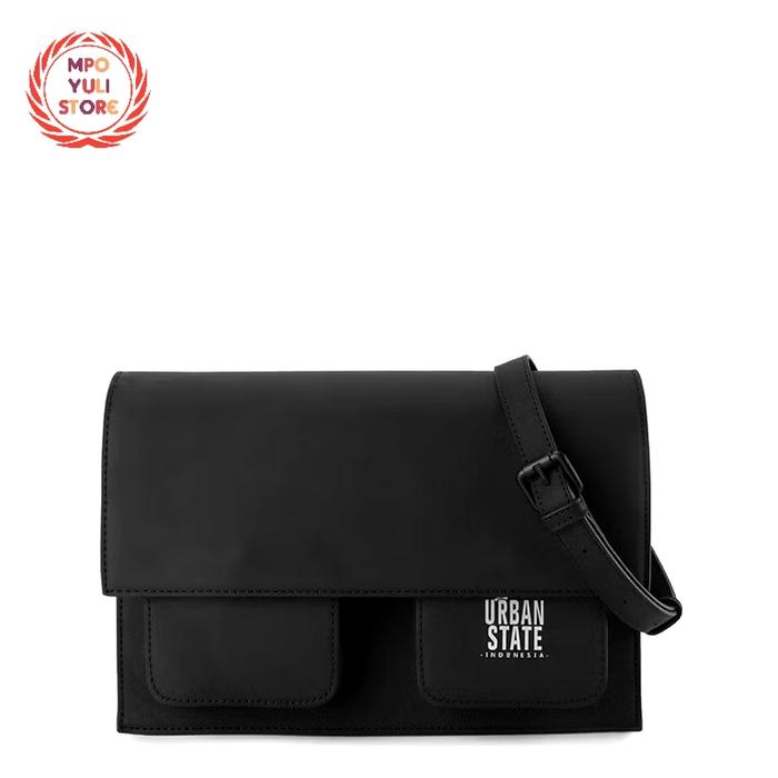 Urban State Coated Dry League Flap Shoulder Bag Tas Selempang Black