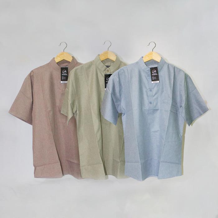 LDR Fashion Baju Koko Pria Kemko Kemeja Koko Lengan Pendek Ekslusif Bahan Katun Madina Lembut Nyaman
