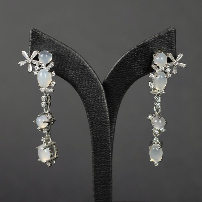 CHAO XING - ELGRALUXE - Gold Plated Chinese Oriental Style Sangjit Imlek CNY Jade Earrings