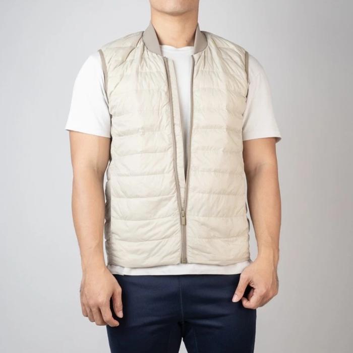 ROMPI PRIA BULU ANGSA TBJ GOOSE DOWN VEST OUTDOOR LIGHTWEIGHT KHAKI