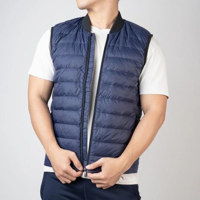 ROMPI PRIA BULU ANGSA TBJ GOOSE DOWN VEST OUTDOOR NAVY