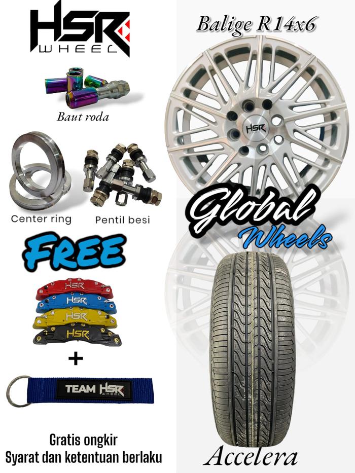 Velg mobil avanza ring 14 lebar 6 paket komplit | velg hsr ring 14 lebar 6
