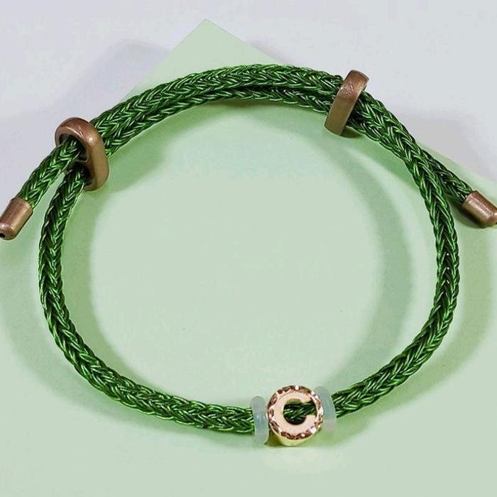 Gelang tali huruf C pandora Emas Asli