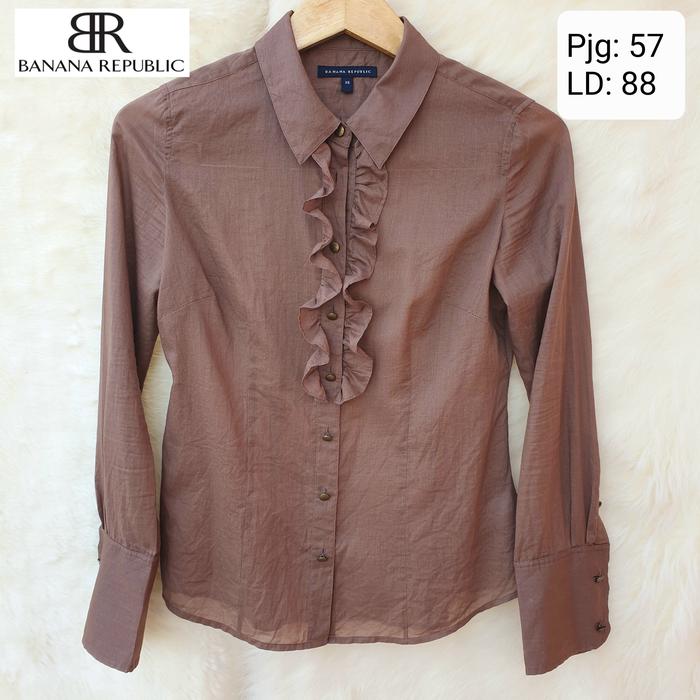 BANANA REPUBLIC Baju Atasan Kemeja Lengan Panjang Wanita