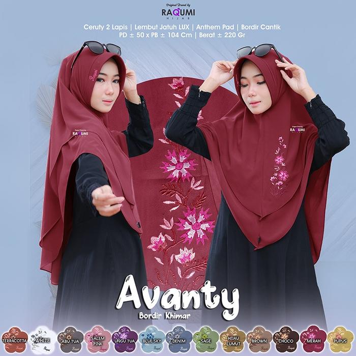 Hijab Khimar Instant Avanty Bordir Original Raqumi