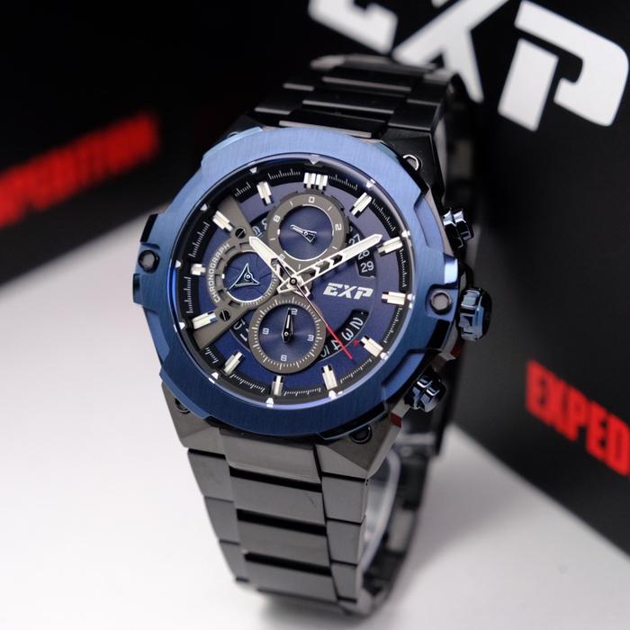 JAM TANGAN PRIA EXPEDITION EXP 6838 / E6838 ORIGINAL CHRONOGRAPH - BLACK BLUE