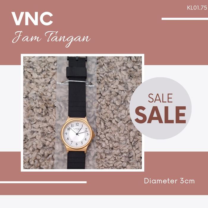 Jam Tangan Wanita Tali Kulit Hitam VNC MALAYSIA SALEEE