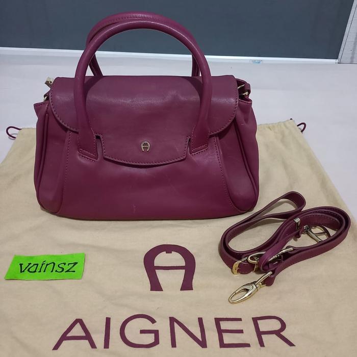 tas wanita aigner original maroon