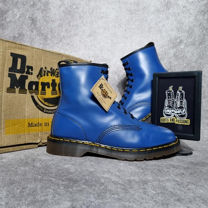 Dr Martens 1460 Vtg Electric Blue Smooth 10uk Made in England MIE Solovair Docmartens Docmart RARE