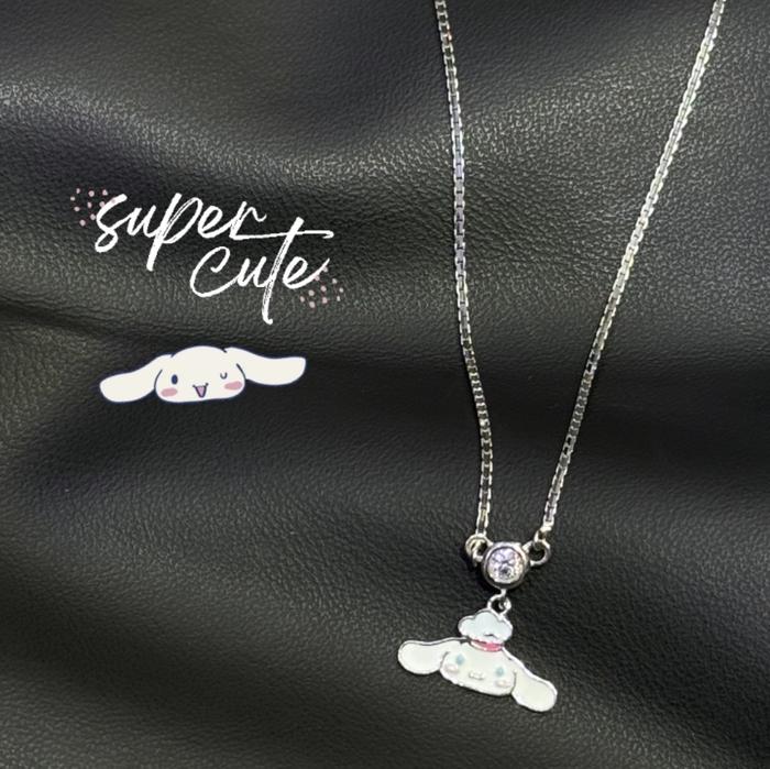 Kalung Anak Cinnamoroll Mas Putih Kadar 750 Asli Emas