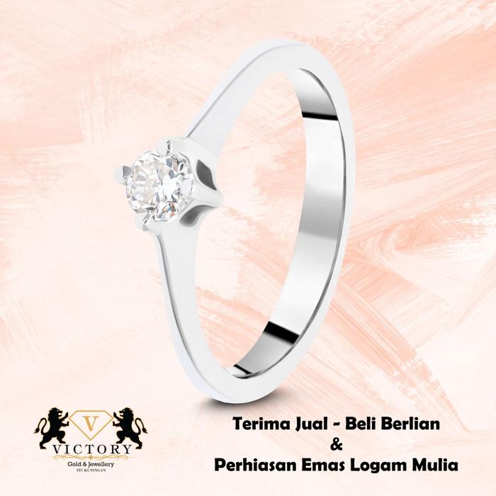Cincin Berlian Wanita Solitaire 0.22 Crat VIC 975 - Semanggi Jewellery