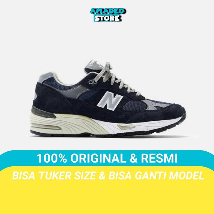 Sneakers Pria NB 991 Balance 991 Navy White Sepatu Pria