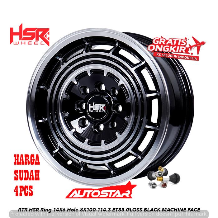 Velg Super Sale Mobil Ring 14x6 HSR RTR Untuk Xenia Kijang Avanza Accent Atoz Futura Lgx Panther Ela