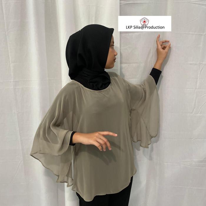 Blouse Wanita model kelelawar sifon, LKP Silia@Production