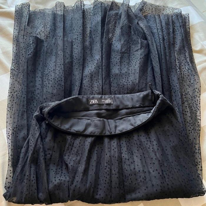 Rok Panjang Long Skirt Plisket Tutu Zara Hitam