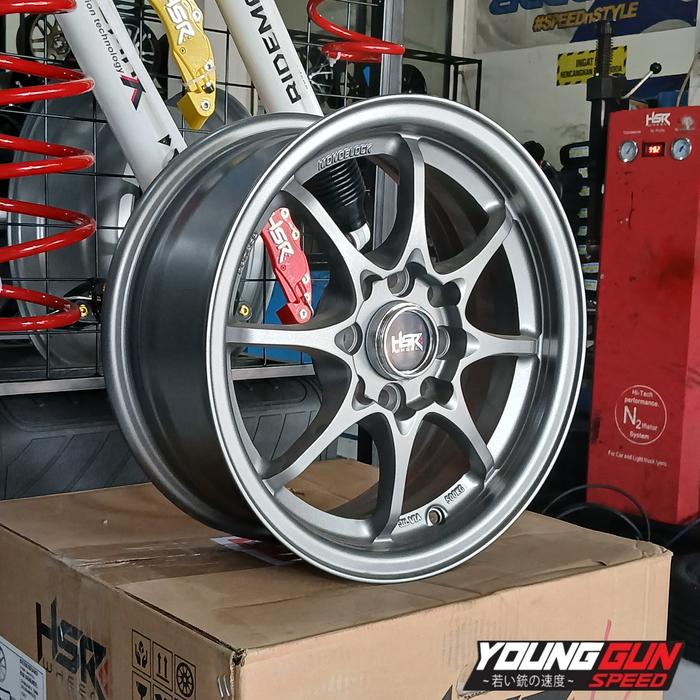 Velg Mobil Toyota Agya Calya Ring 14 Pelek Racing Hsr R14 Hiroshima Grey