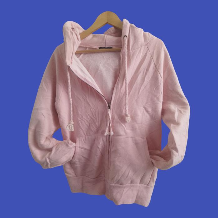 JAKET HOODIE WANITA MOMBBE SECOND IMPORT PINK