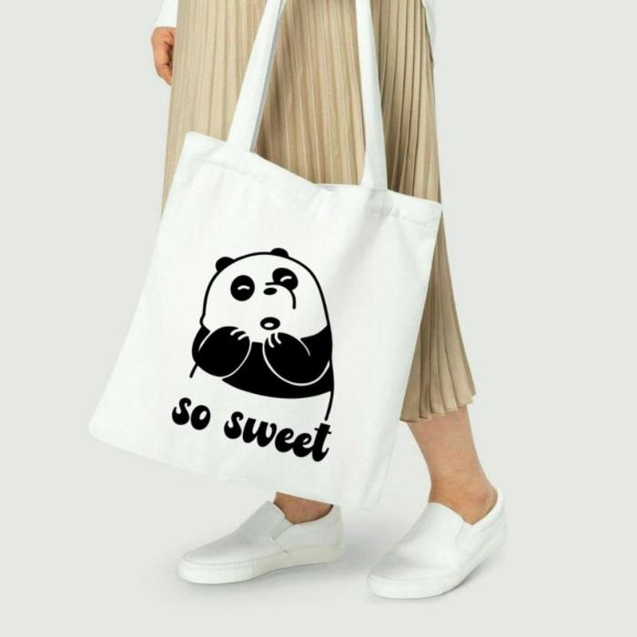 Totebag Wanita Korean Style Tas Jinjing Tempat Buku Aesthetic
