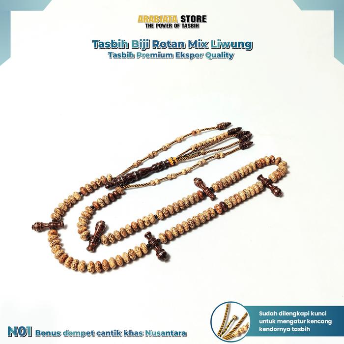 Tasbih Tijani Biji Rotan Mix Liwung Tasbih Indonesia Premium